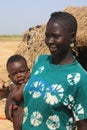 African woman with baby