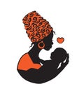 African woman with baby