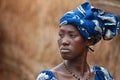 African woman in blue dress