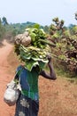 African woman - heavy loads on head