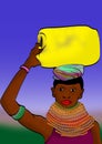 African woman carrying Jerrican Royalty Free Stock Photo