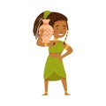 African Woman Character in Traditional Tribal Clothing Carrying Ceramic Vase Vector Illustration