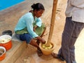 African woman cooking