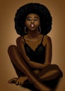 African woman digital art illustration