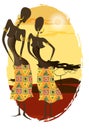 African woman face silhouette