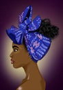 African woman with a headscarf on