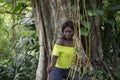 African woman in the jungle