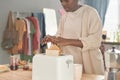 Woman making toasts in the morning