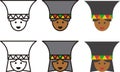 African woman and man icons Royalty Free Stock Photo