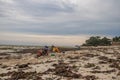 African woman from Mozambique at the shore of Indian Ocean