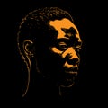 African woman portrait silhouette Vector.