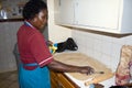 African Woman prepares Chapati