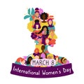International Women`s Day postcard