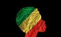 African woman silhouette with Republic of the Congo national flag