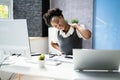 African Woman Sitting In Office Chair Royalty Free Stock Photo