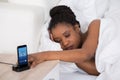 African Woman Sleeping On Bed Royalty Free Stock Photo