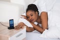 African Woman Sleeping On Bed Royalty Free Stock Photo