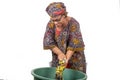 African woman washing clothes at home Royalty Free Stock Photo