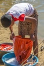 Woman washing clothes Royalty Free Stock Photo