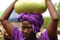 African woman with watermelon