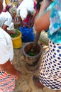 African women cooking Matapa Royalty Free Stock Photo