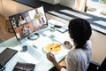 African Women Eating Virtual Video Lunch