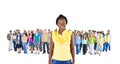 African Women Standing infront of Diversity Crowd Concept Royalty Free Stock Photo