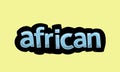 AFRICAN writing vector design on a yellow background Royalty Free Stock Photo