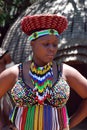 African zulu woman in traditional accessories Royalty Free Stock Photo