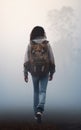 africana american teen girl going to school.