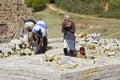 Africans working hard in brickyard Royalty Free Stock Photo