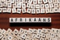 Afrikaans word concept on cubes Royalty Free Stock Photo