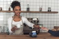 Afro American barista Royalty Free Stock Photo