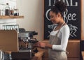 Afro American barista Royalty Free Stock Photo