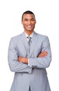 Afro-american businessman with folded arms Royalty Free Stock Photo