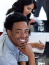 Afro-American businessman in a meeting Royalty Free Stock Photo