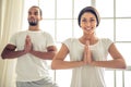 Afro American couple doing yoga Royalty Free Stock Photo