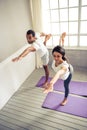 Afro American couple doing yoga Royalty Free Stock Photo