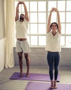 Afro American couple doing yoga Royalty Free Stock Photo