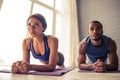 Afro American couple doing yoga Royalty Free Stock Photo