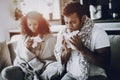 Afro American Couple Having A Desease At Home. Royalty Free Stock Photo