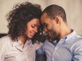 Afro American couple at home Royalty Free Stock Photo