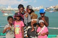 Afro-American family sings a song on the shore of the Gulf of Siam in Pattaya