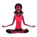 Afro - american Female practicing yoga pose Royalty Free Stock Photo