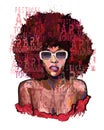 Afro american girl with sunglasses Royalty Free Stock Photo