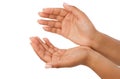 Afro american hand two palm, handbreadth isolated on a white background