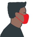 Afro american male wearing medical face mask