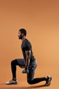 afro american man doing weight exercises Royalty Free Stock Photo