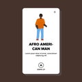 Afro American Man With Positive Emotion Vector