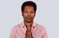 Afro American man praying Royalty Free Stock Photo